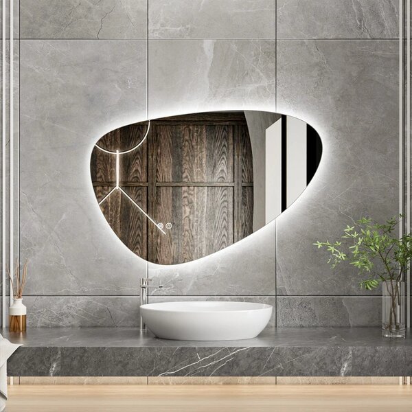 Erga Amelia, oglinda LED asimetrica 90x60 cm, 1955 lm, 6500K, retroiluminare, ERG-V01-407-9060-00