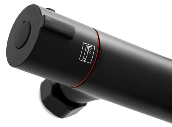 Erga Bergen Therm, set de dus cu robinet termostatic si cap de ploaie 25 cm, negru mat, ERG-YKA-BP.BERGEN-THERM-25-BLK