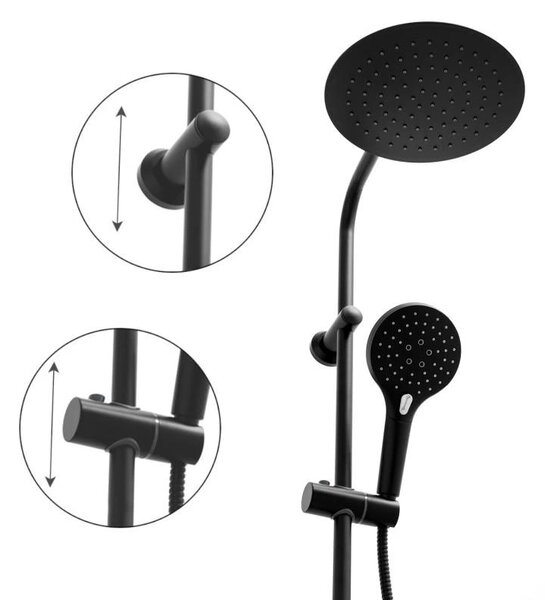 Erga Bergen, set de dus cu cap de ploaie 25 cm, negru mat, ERG-YKA-BP.BERGEN 25 BLK