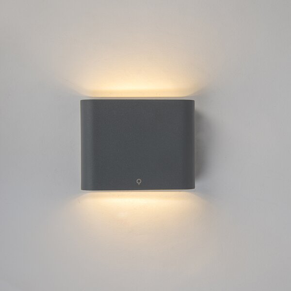 Aplică antracit 11,5 cm cu LED inclus IP65 - Batt