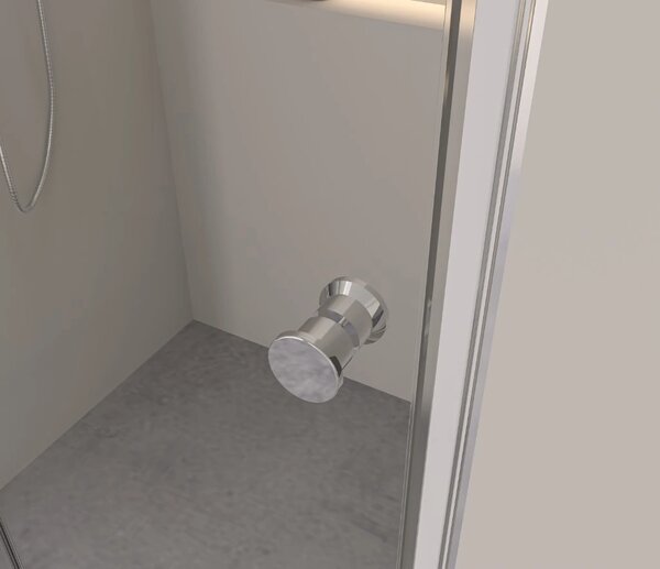Erga Berlin, cabină de duș cu ușă rabatabilă 70 (uşă) x 100 (perete) x 195 cm, sticlă transparentă de 6 mm, profil cromat, ERG-V02-BERLIN-D070G100-CL…