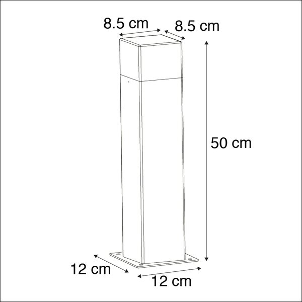 Lampă de exterior 50 cm antracit cu țăruș de pământ și mânecă de cablu - Denmark