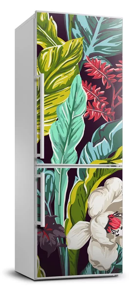 Autocolant pe frigider flori tropicale