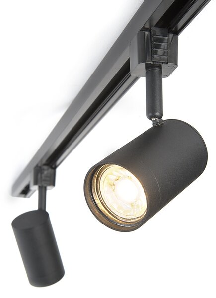 Sistem de iluminat pe șină modern cu 3 spoturi negre monofazate - Iconic Jeana