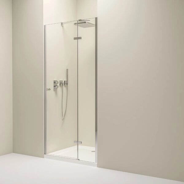 Erga Bern, usa de dus despicata cu 1 canat pentru deschidere 70x195 cm, sticla transparenta 6 mm, profil cromat, ERG-V02-BERN-D070-CR