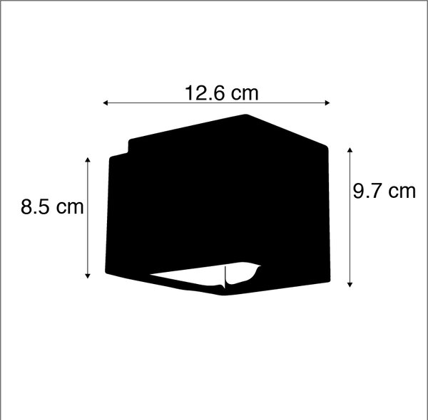 Set de 2 aplice de perete de design negru/auriu inclusiv LED - Caja