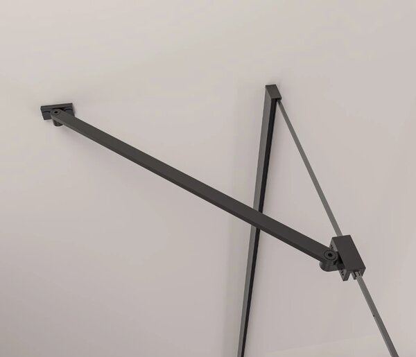 Erga Bern Double, cabină de duș cu uși cu 2 aripi 70 (uşă) x 70 (uşă) x 195 cm, sticlă transparentă de 6 mm, profil negru, ERG-V02-BERN-D070D070-CL-BK