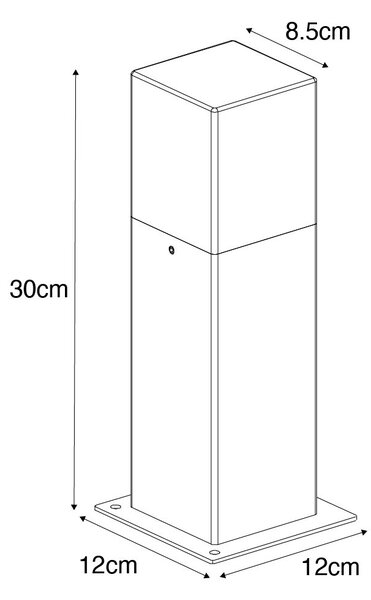Lampă de exterior 30 cm maro ruginiu cu țăruș de pământ și glandă de cablu - Denmark
