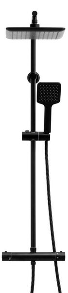 Erga Bodo Therm, set de dus cu baterie termostatica si cap de ploaie 23x23cm, negru mat, ERG-YKA-BP.BODO-THERM-23-BLK