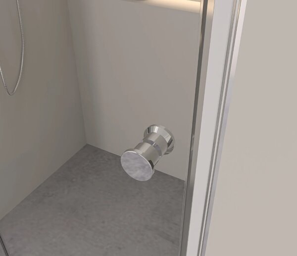 Erga Bern, usa de dus despicata cu 1 canat pentru deschidere 70x195 cm, sticla transparenta 6 mm, profil cromat, ERG-V02-BERN-D070-CR