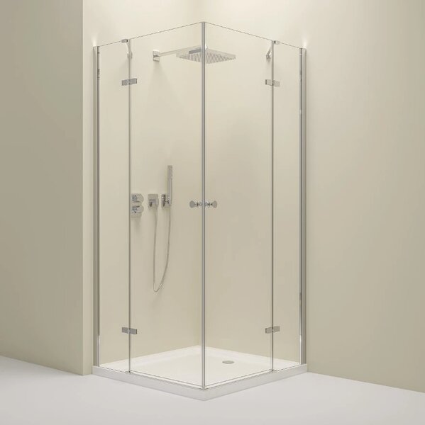 Erga Bern Double, cabină de duș cu uși cu 2 aripi 70 (uşă) x 110 (uşă) x 195 cm, sticlă transparentă de 6 mm, profil cromat, ERG-V02-BERN-D070D110-CL…
