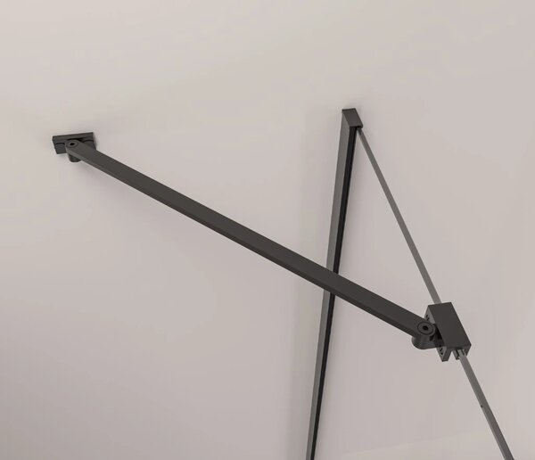 Erga Bern, usa de dus despicata cu 1 canat pentru deschidere 70x195 cm, sticla transparenta 6 mm, profil negru, ERG-V02-BERN-D070-BK