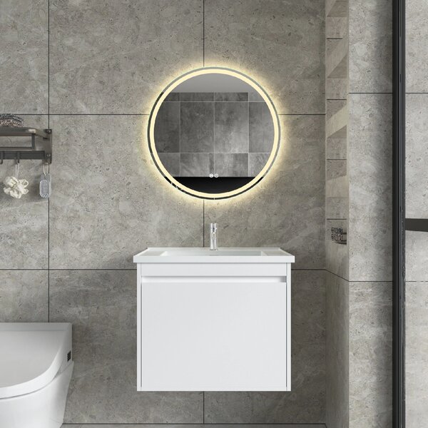 Erga Carla, oglinda LED rotunda 60cm, 1380 lm, 3 culori luminoase, ERG-V01-208-6060