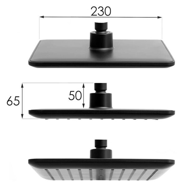 Erga Bodo, set de dus cu cap de ploaie 23x23cm, negru mat, ERG-YKA-BP.BODO-23-BLK