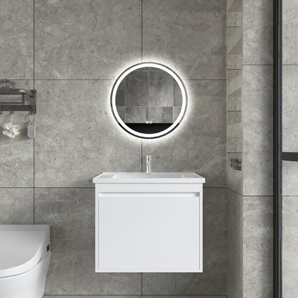 Erga Carla, oglinda LED rotunda 50cm, 1150 lm, 3 culori de lumina, ERG-V01-208-5050