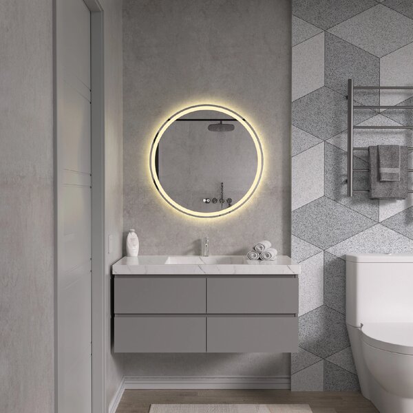 Erga Carla, oglinda LED rotunda 70cm, 1610 lm, 3 culori de lumina, ERG-V01-208-7070