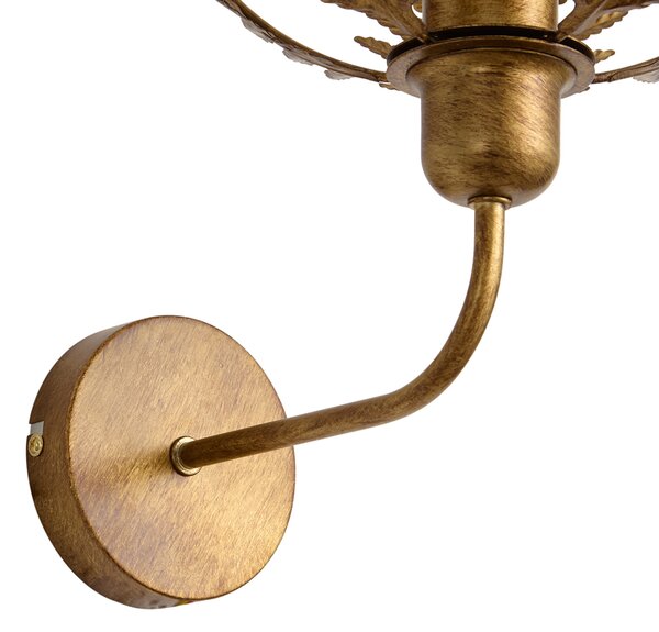 Lampă de perete vintage aurie 26,5 cm - Botanica