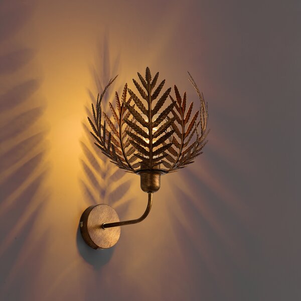 Lampă de perete vintage aurie 26,5 cm - Botanica