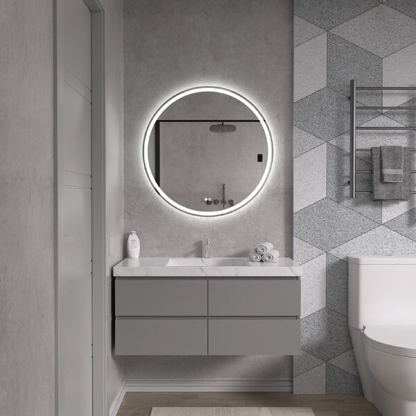 Erga Carla, oglinda rotunda LED 80cm, 1840 lm, 3 culori luminoase, ERG-V01-208-8080