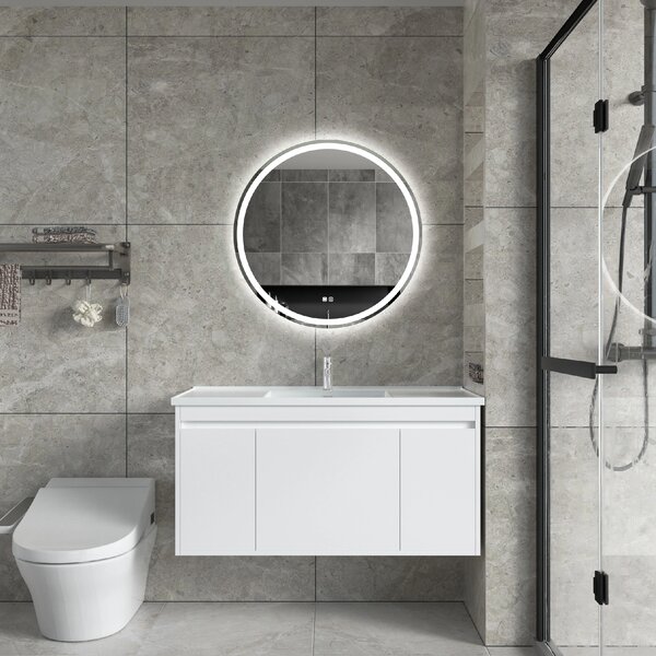 Erga Carla, oglinda LED rotunda 70cm, 1610 lm, 3 culori de lumina, ERG-V01-208-7070