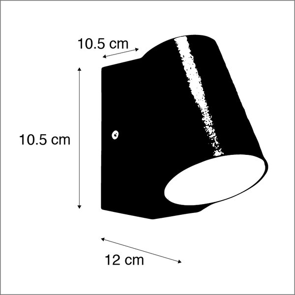 Lampă modernă de perete pentru exterior antracit cu LED inclus - Uma