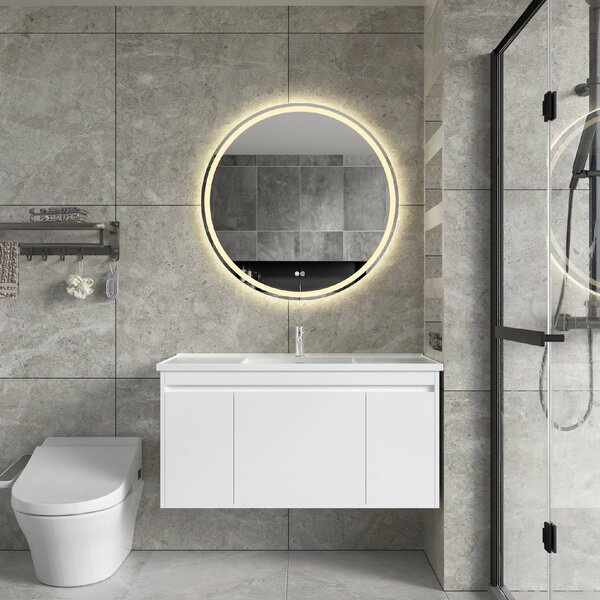 Erga Carla, oglinda rotunda LED 80cm, 1840 lm, 3 culori luminoase, ERG-V01-208-8080