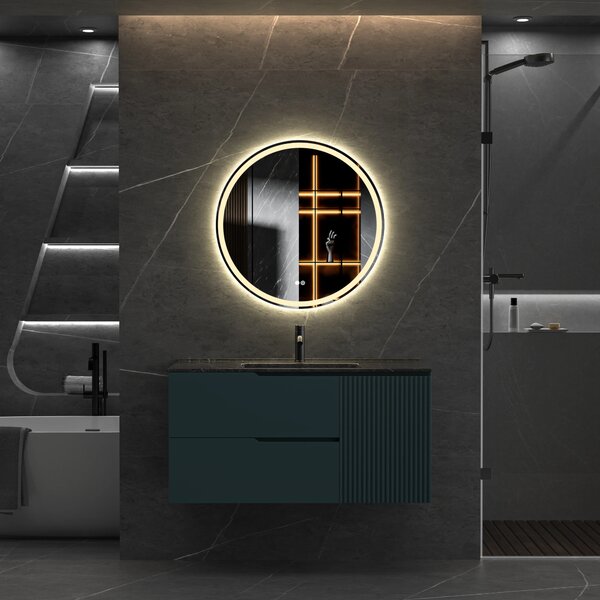 Erga Carla, oglinda LED rotunda 70cm, 1610 lm, 3 culori de lumina, ERG-V01-208-7070