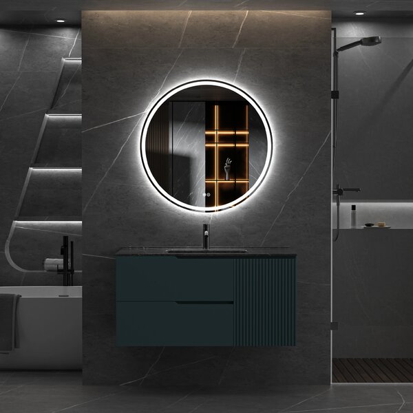Erga Carla, oglinda rotunda LED 80cm, 1840 lm, 3 culori luminoase, ERG-V01-208-8080