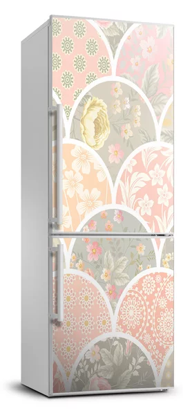 Autocolant pe frigider model floral