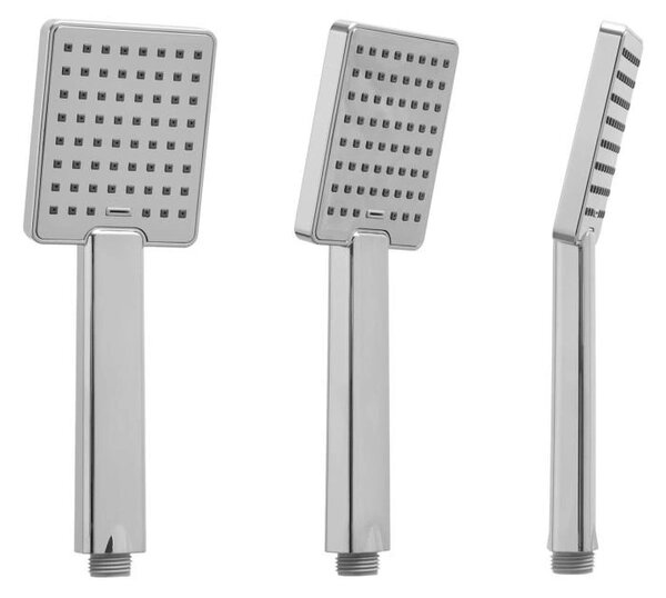 Erga Cube, set de dus cu robinet cu maneta, pipa de cada si cap de ploaie 25x25cm, crom, ERG-YKA-BP.CUBE-25-CHR