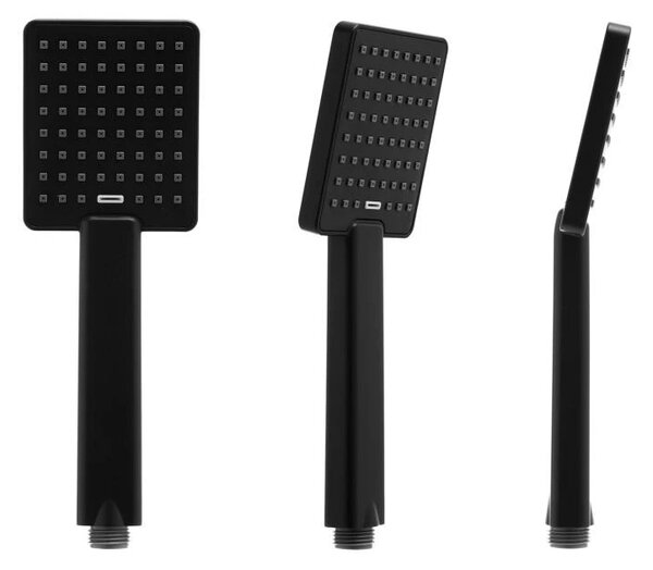 Erga Cube, set de dus cu robinet cu maneta, gura de cada si cap de ploaie 30x30cm, negru mat, ERG-YKA-BP.CUBE-30-BLK