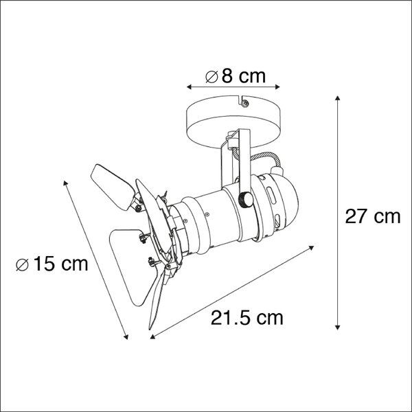 Spotlight industrial de studio negru GU10 cu clapete - Movie