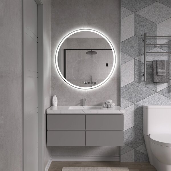 Erga Carla, oglinda rotunda LED 90cm, 2070 lm, 3 culori de lumina, ERG-V01-208-9090