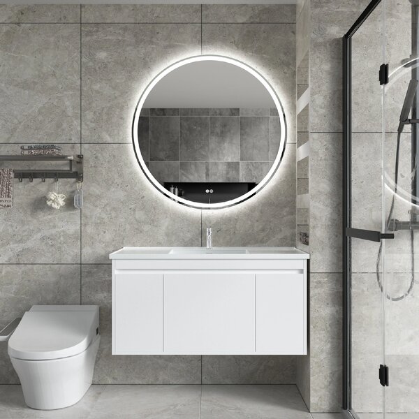 Erga Carla, oglinda rotunda LED 90cm, 2070 lm, 3 culori de lumina, ERG-V01-208-9090