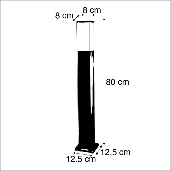 Lampă de exterior din oțel 80cm IP44 - Malios cu țăruș de pământ și glande de cablu