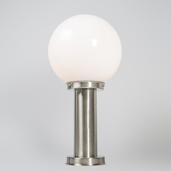 Lampă de exterior din oțel inoxidabil 50 cm - Sfera cu țăruș de pământ și glande de cablu