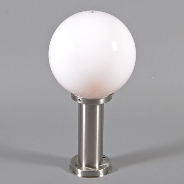 Lampă de exterior din oțel inoxidabil 50 cm - Sfera cu țăruș de pământ și glande de cablu