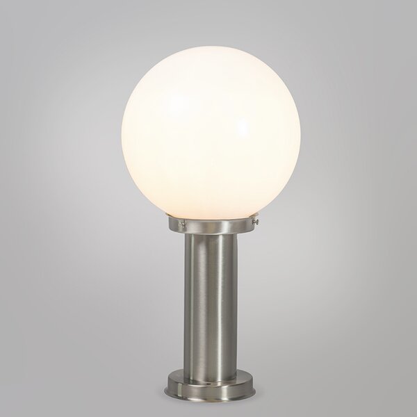 Lampă de exterior din oțel inoxidabil 50 cm - Sfera cu țăruș de pământ și glande de cablu