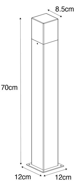 Lampă de exterior 70 cm maro ruginiu cu țăruș de pământ și glandă pentru cablu - Denmark