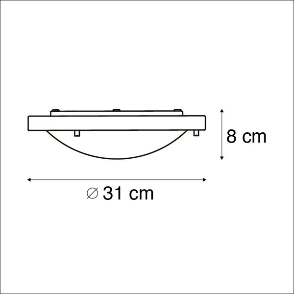 Lampa modernă de suprafață neagră 31cm IP44 - Yuma