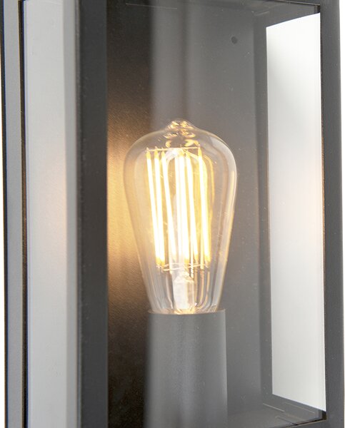 Lampă de perete exterioară neagră cu senzor de mișcare IP44 - Rotterdam