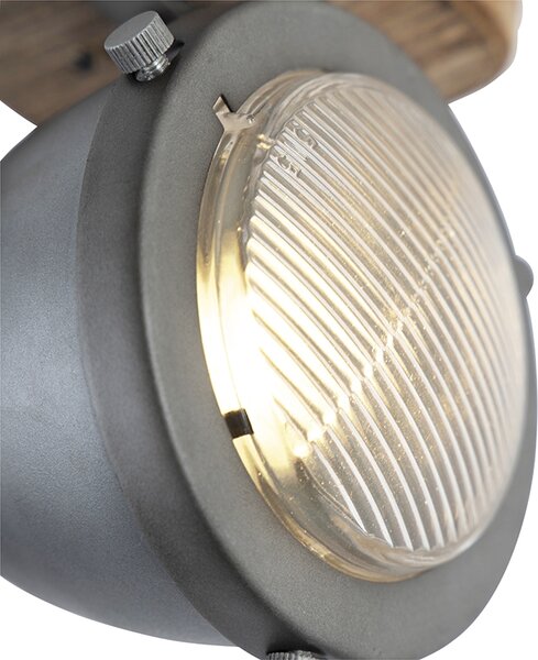 Spotlight industrial din oțel cu lemn inclinabil - Emado