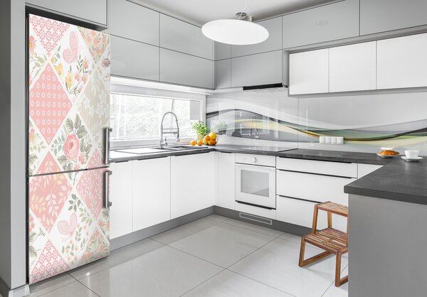 Autocolant pe frigider model floral