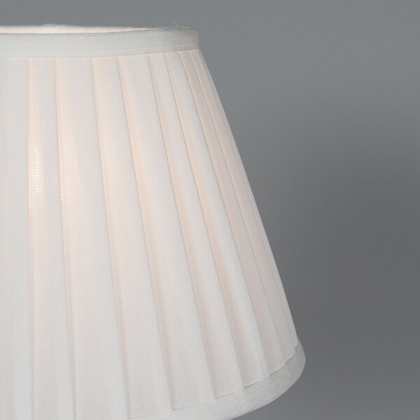 Lampă de masă retro din alamă cu abajur plisat alb 25 cm - Kaso