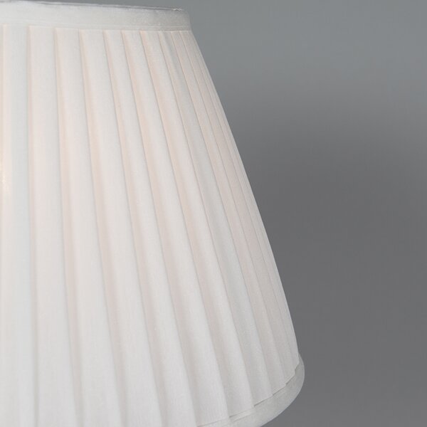 Lampă de masă retro din alamă cu abajur plisat crem 35 cm - Kaso