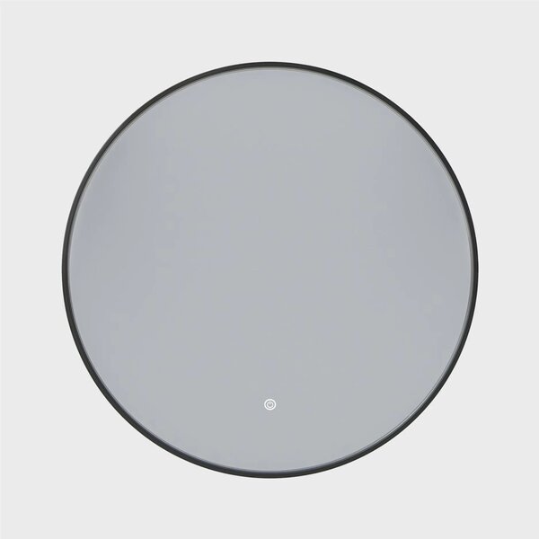 Erga Emma, ​​oglindă LED rotundă 70cm, cadru metalic negru, 1610 lm, 6500K, iluminare din spate, ERG-V01-201-7070-BK