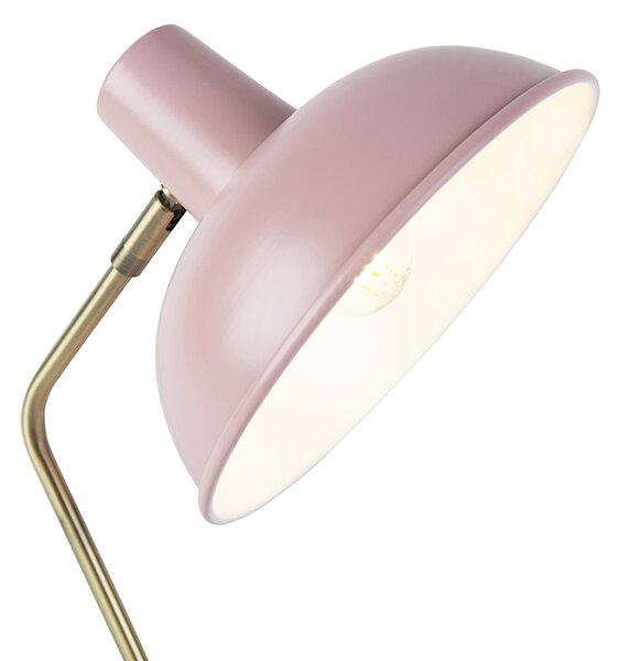 Lampă de masă retro roz cu bronz - Milou