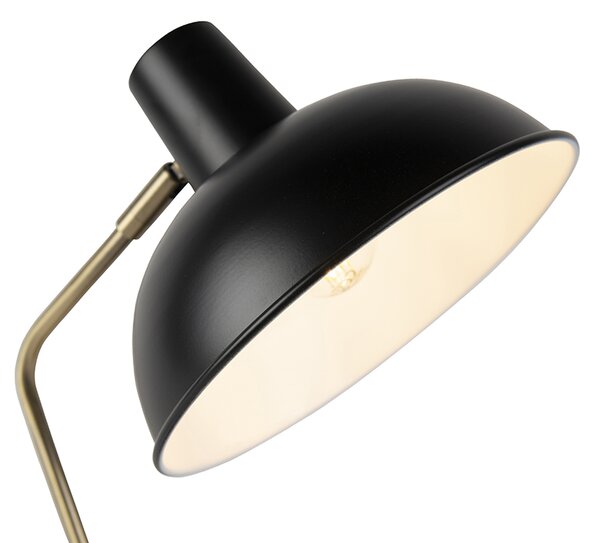Lampă de masă retro neagră cu bronz - Milou