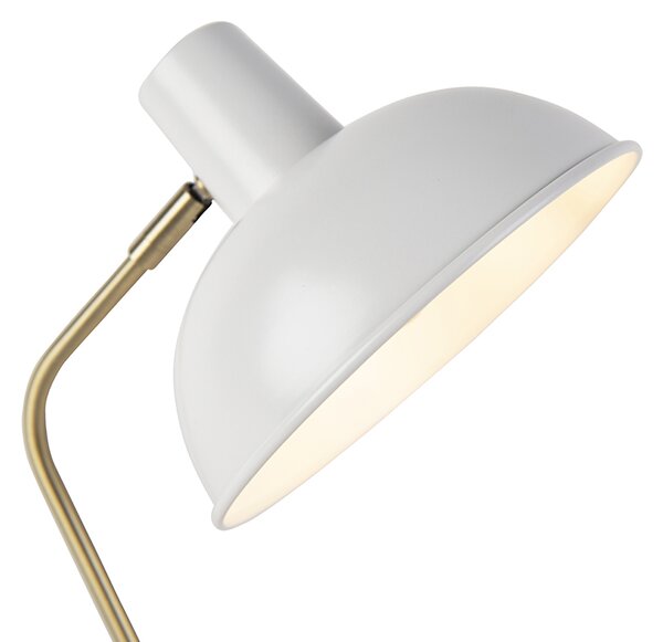 Lampă de masă retro albă cu bronz - Milou