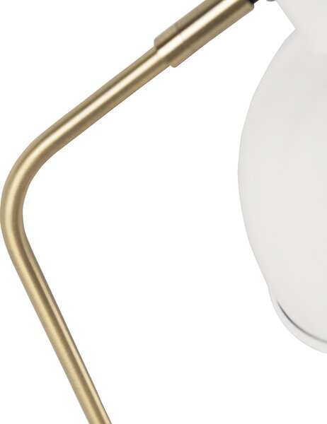 Lampă de masă retro albă cu bronz - Milou